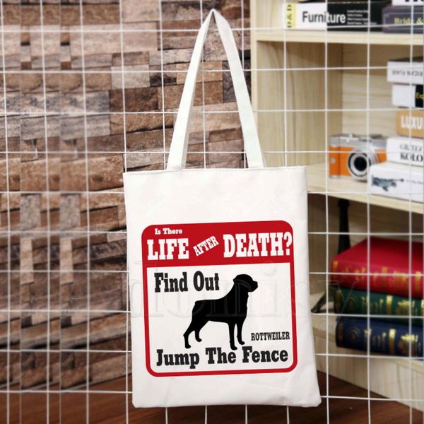 

rottweiler dog tide lovers design shoulder canvas bags large capacity college harajuku handbag women bag shopping bag