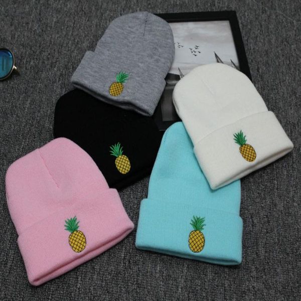 

2020 new pineapple embroidery winter warm hat outdoor wool windproof hat fashion warm wool cap, Blue;gray