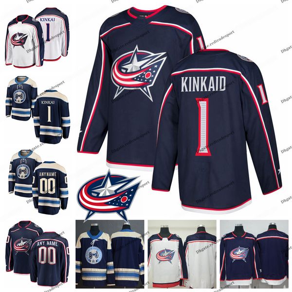 

2019 columbus blue jackets keith kinkaid hockey jerseys customize name alternate #1 keith kinkaid stitched hockey shirts s-xxxl, Black;red