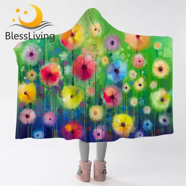 

beddingoutlet floral hooded blanket for adults colorful flower sherpa fleece blanket watercolor wearable bedding