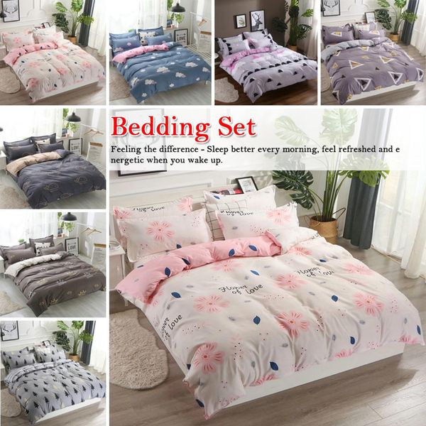 

4 pcs/set aloe cotton bedding quilt cover bedding student dormitory home textile set ab side duvet cover set skin
