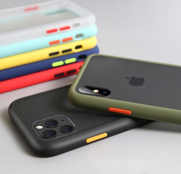 

shockproof phone case for iphone x xr xs max silicone translucent matte phone cover for iphone 11 pro max 7 8 plus case