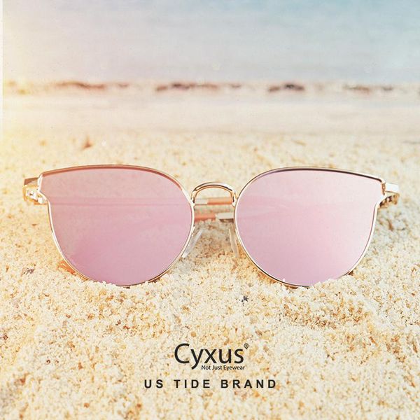 

cyxus cat eyes polarized sunglasses for women uv400 metal frame vintage retro eyewear for girls 1817 t200511, White;black