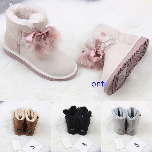 

wgg women's australia classic tall boots women girl boots boot snow winter black blue bow tie boots leather shoes size 36-41