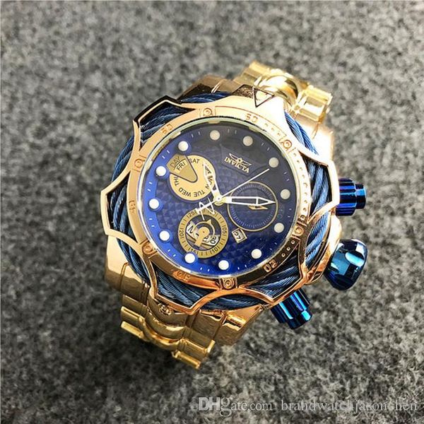 

Good quality men invicta gold watche tainle teel trap men watche quartz wri t watche relogie for men reloje gift ell
