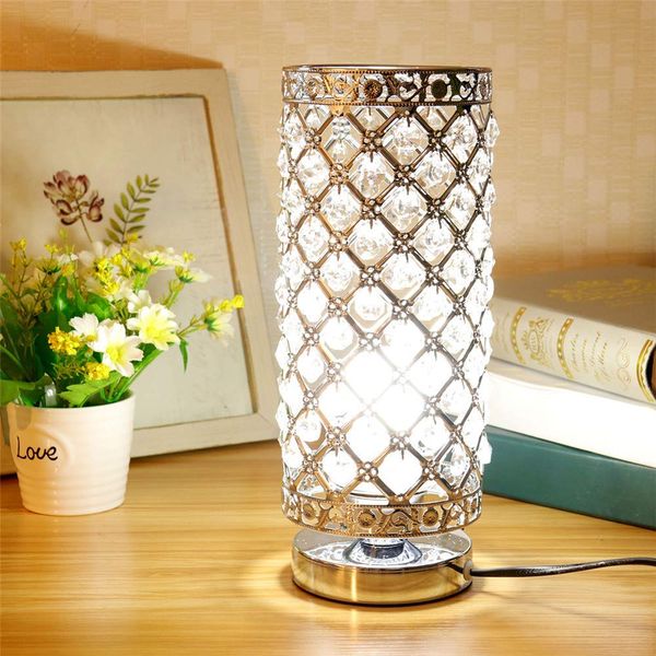 

crystal table lamps silver bedside nightstand lamp desk lamp sliver gold shade for living room bedroom decorative dining room kitchen