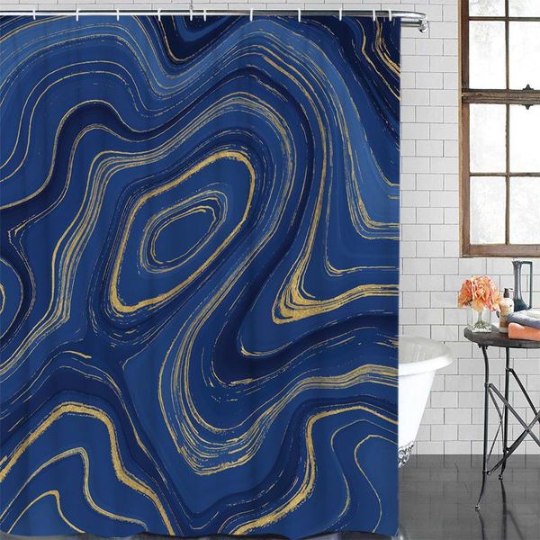 

shower curtains modern curtain blue marble printed bathroom decor waterproof fabric