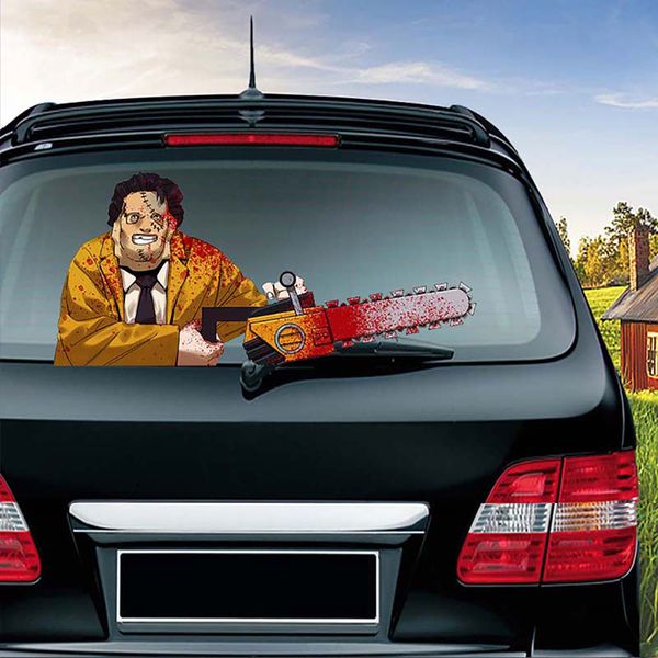 Carro da janela traseira WIPER Etiqueta Halloween Horror Acenando Decalques Auto Styling Windshield Adesivos