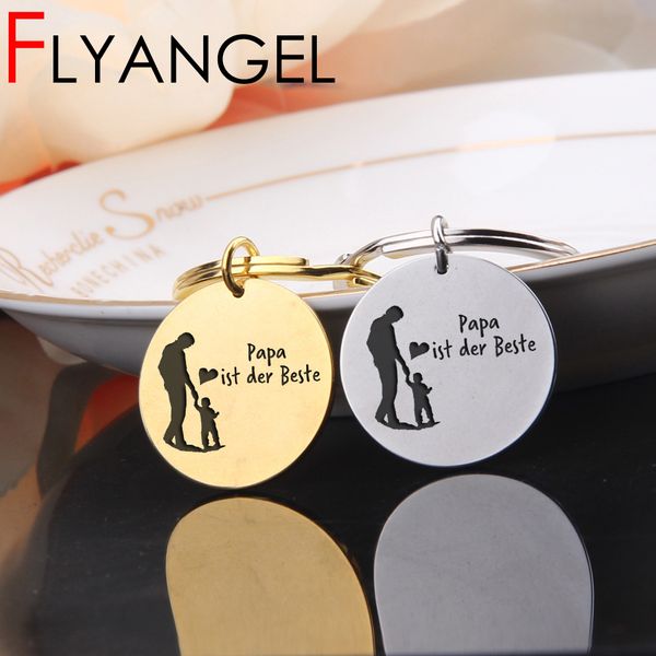 

fashion keyring engraved father and son papa ist der car key tag gifts for dad keyring fathers day gifts, Silver
