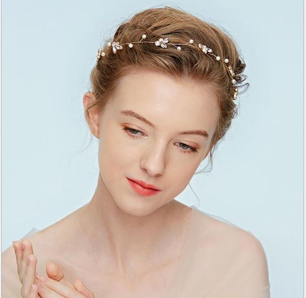 Hanban Diamond Pearl Lady S Hairband Wedding Jewelry Bride S