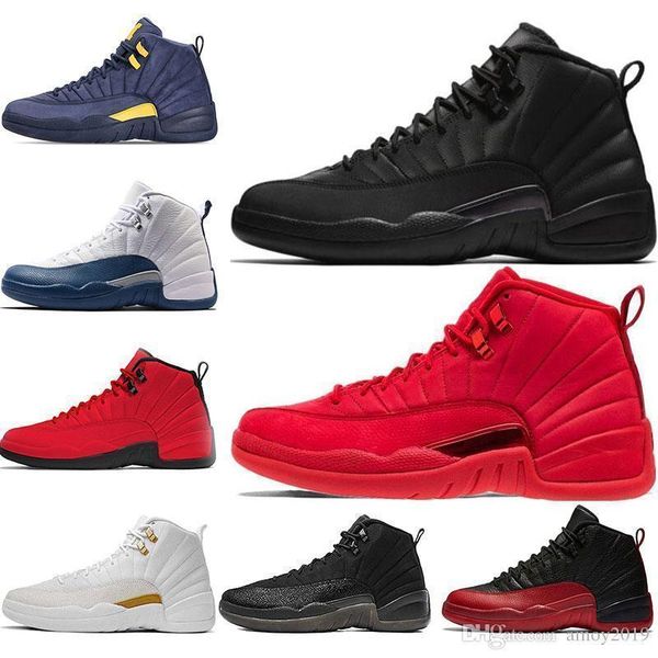 

shoes 12s mens basketball 2019 winterized wntr gym red michigan bordeaux 12 white the master flu game taxi sports sneakers trainers 40-47