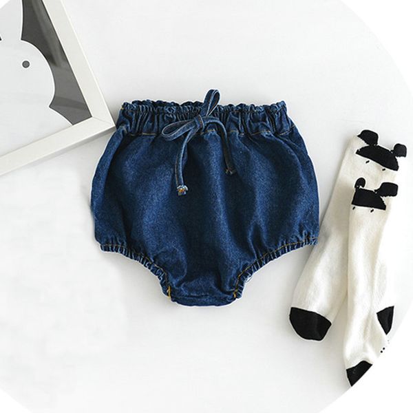 

newborn baby bloomers denim baby girl shorts clothes jeans pp diaper covers for toddler infant girl princess nappy cover pants t200706, Black