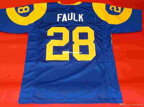 

retro #28 marshall faulk custom s-5xl,6xl mitchell & ness jersey bule mens stitching s-5xl,6xl football jerseys running, Black;blue