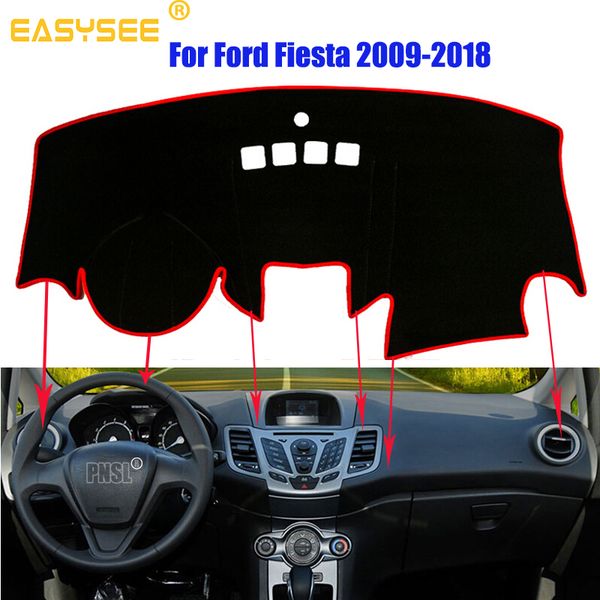 

автомобиль приборной панели крышка pad dashmat тире коврик козырек от солнца ковер для fiesta 7 2009 2010 2011 2012 2013 2014 2015-2018 пыли