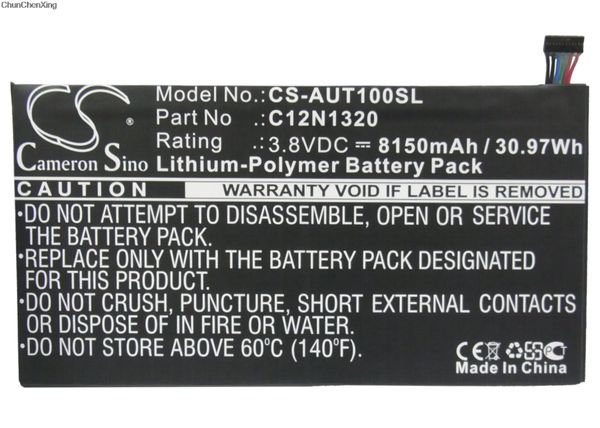 

cameron sino 8150mah battery c12n1320 for asus transformer book t100, t100t, t100ta