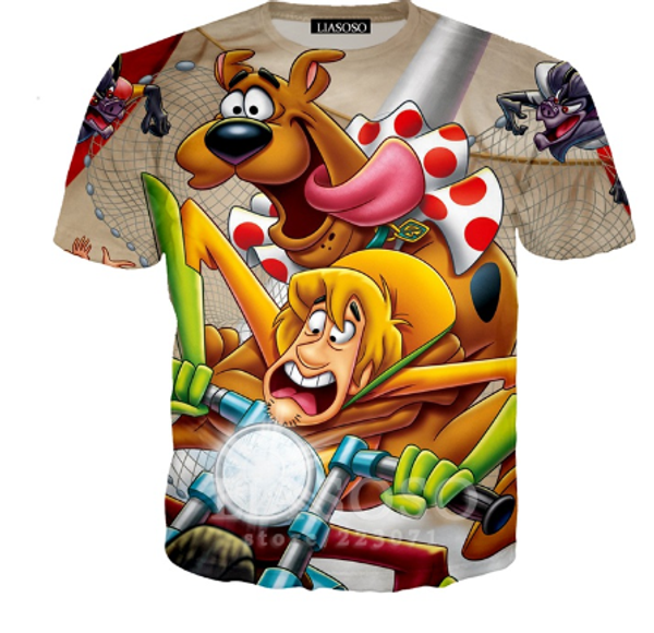 

2019 fashion summer men women 3d print cartoon anime scooby doo t shirt fashion short sleeve sweatshirt pullover k1127, White;black