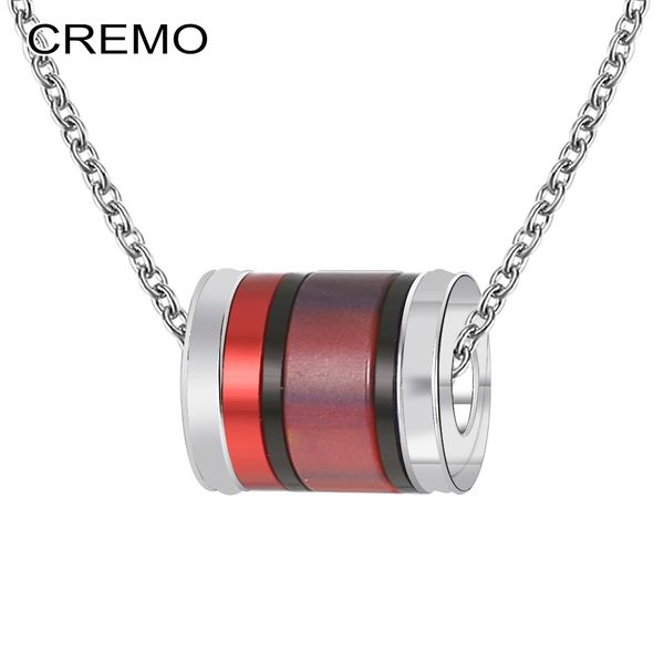 

cremo red pendant custom diy rotating charm chain necklace femme bijoux stainless steel women necklace jewelry choker, Silver