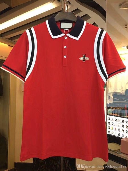 

новая италия дизайнер взлетно-посадочной полосы моды письмо печати мужчины повседневная хлопок с коротким рукавом футболка g футболка поло ф, White;black