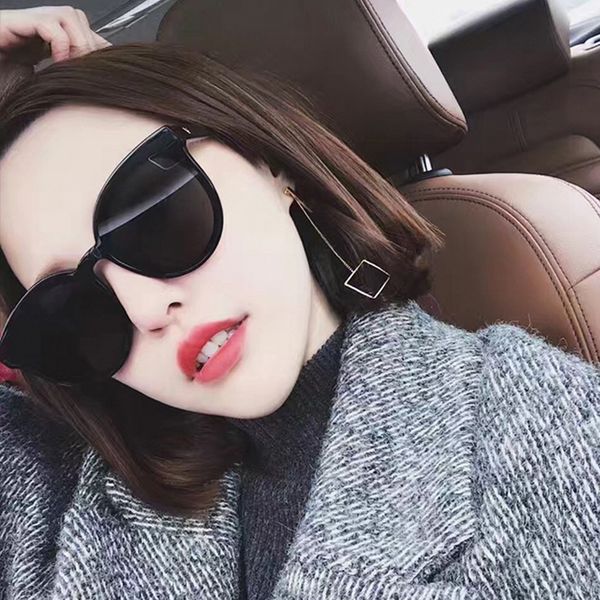 

2019 new sun glasses red star network-uv-protection sunglasses womens gm korean-style street ins sunglasses, White;black