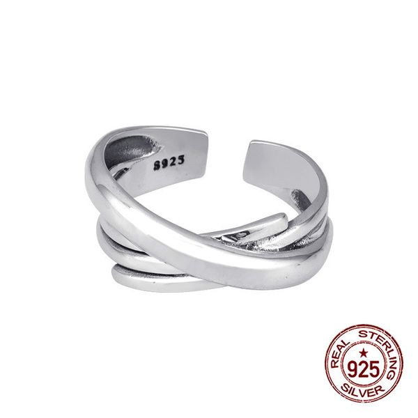 

новый s925 стерлингового серебра кольцо персонализированной мода классический стиль письмо открытые драгоценности, чтобы отправить подарок 2, Silver