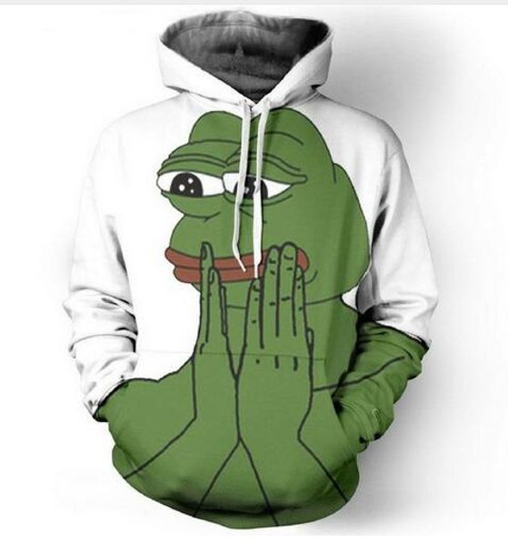 

new fashion hip hop sweatshirt men / women 3d casual hoodies sad pepe the frog harajuku style loose pullover hoodies usa092, Black