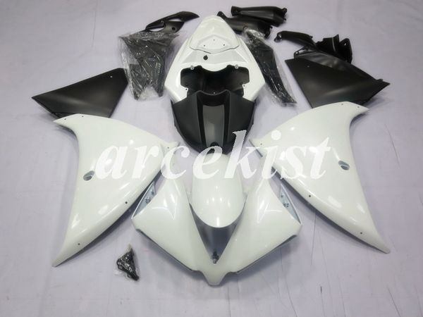 

new abs injection motorcycle full fairings kit for yamaha yzf-r1 2009 2010 2011 2012 2013 2014 09 10 11 12 13 14 body set white light