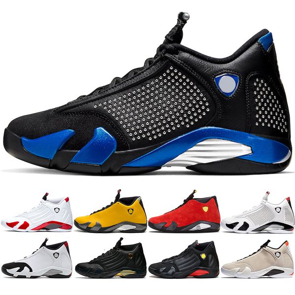 

new 14 14s men basketball shoes yellow candy cane red black white mens trainer sports athletic sneakers size 41-47 wholesale
