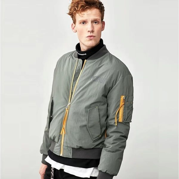 

mens designer winter thick jackets luxury cotton-padded bomber jacket men fashion dark gray streetwear coat outdoor sport puffer coats m-3xl, Black;brown