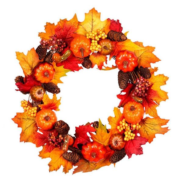 

thanksgiving christmas wreath garland rattan leaf maple berry christmas wreath home decoration supplies fake flower