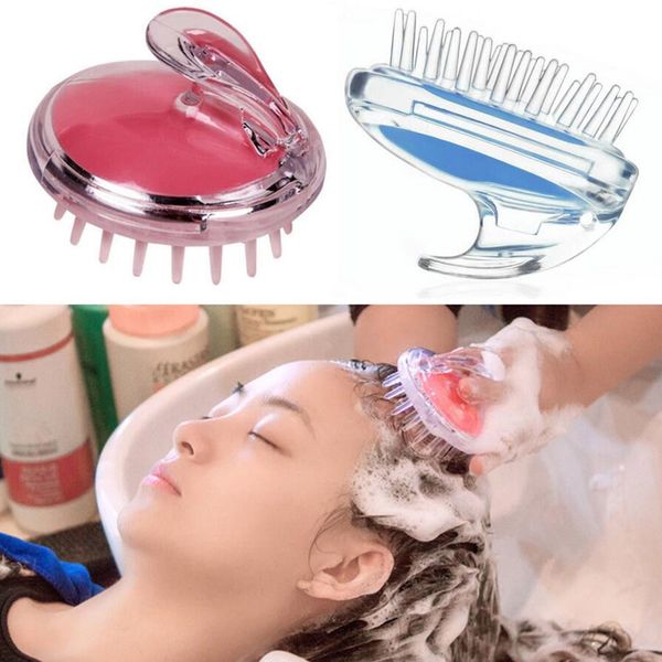 

pro shower head hair care comb pp wash massager durable scalp shampoo massage brush capricorn shape, Silver
