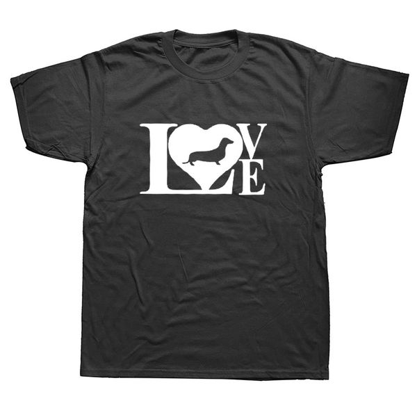 

забавный летний новый такса вайнер собака любовь футболка мужская с коротким рукавом хип-хоп печатных футболки плюс размер топ тройники улич, White;black