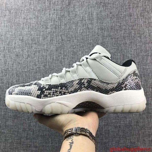 

2019 new jumpman 11 xi gray snakeskin white blue low men basketball shoes 11s xi sports sneakers trainers size 5.5-13