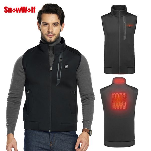 

snowwolf 2018 men winter outdoor usb infrared heating vest jacket electric thermal waistcoat clothing for sports hiking climbing, Gray;blue