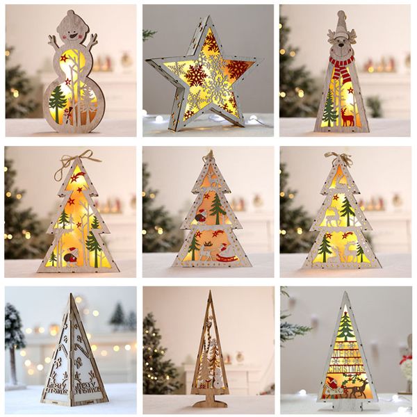 Led Christmas Tree Wooden Lighted Tree Decoration For Christmas