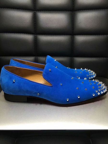 

brand red bottom loafers luxury party wedding shoes designer black patent leather suede dress shoes for mens slip on flats 38-46