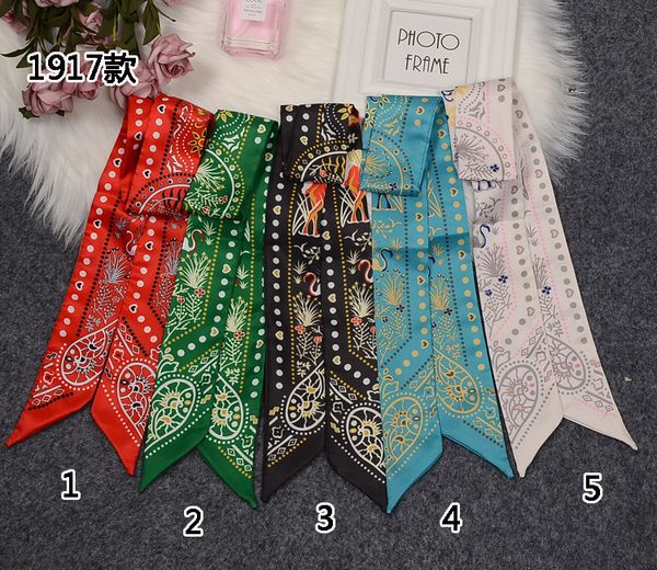 

horse bird print bag handle wrap narrow scarf choker lady headband ribbon multi accessory decoration drop shipping kbd246, Black