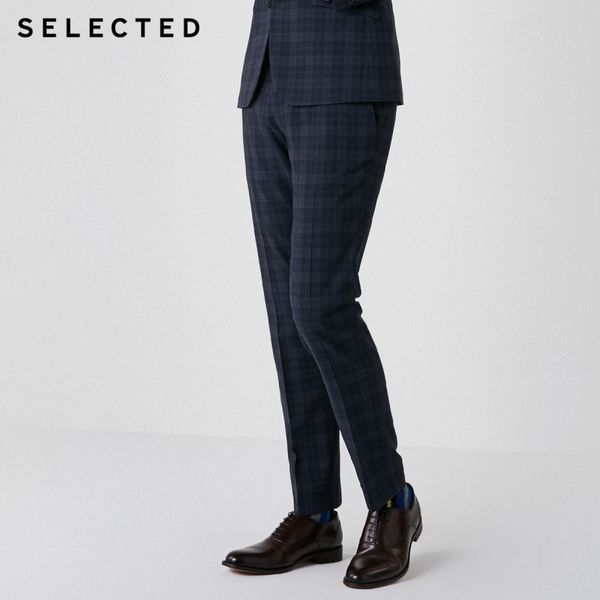 

men's dark check slim fit suit pants t|41916a504, White;black