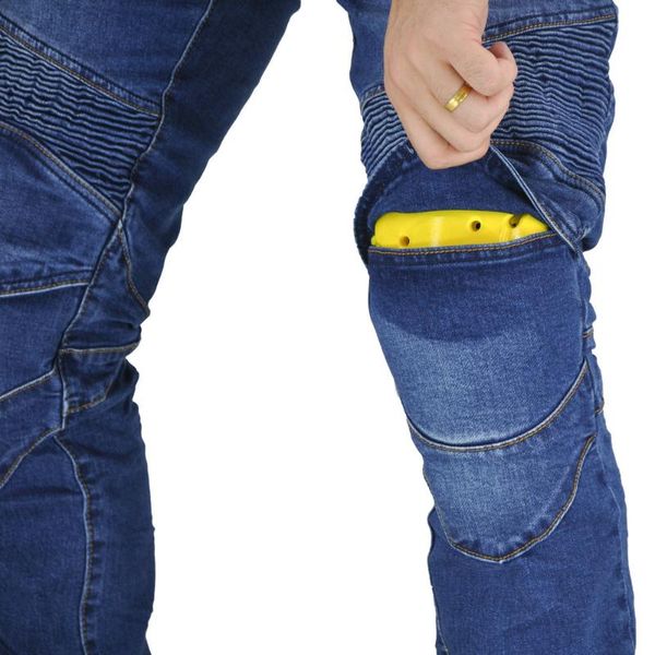 

men's classic all season motorcycle stylish riding stretchy jeans slim casual pants with protector