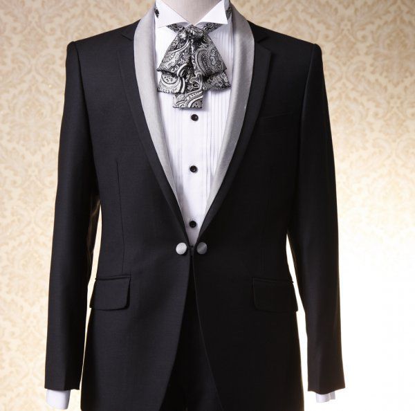 

classic notch lapel tuxedos groom wedding men suits mens wedding suits tuxedo costumes de smoking pour hommes men(jacket+pants+tie) 208, Black;gray