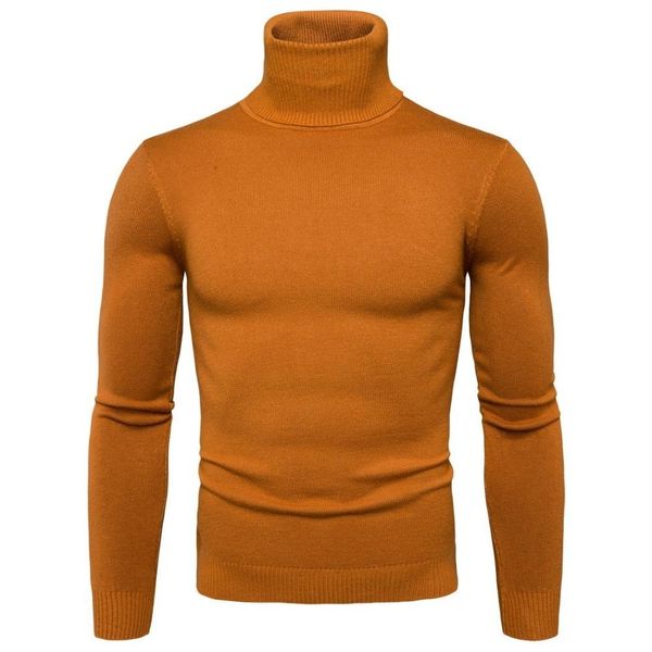 

autumn and winter men's sweater fashiion solid turtleneck sweaters men casual slim fit long sleeve knitted high elastic sweater s917, White;black