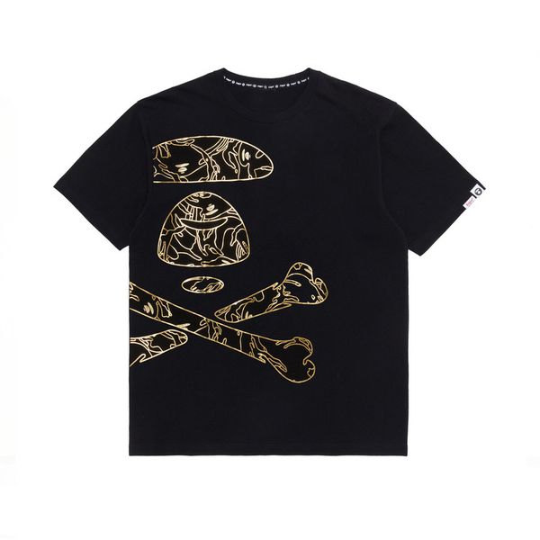 

Mens Brand T Shirts Fashion Prints Golden Silver Printing Tee for Summer Free Shipping Street Style T Shirts