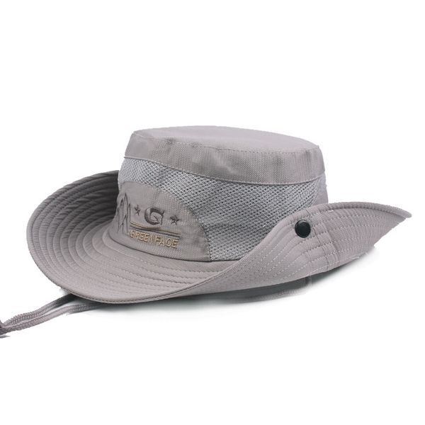 

men's retro mesh ventilation bucket hats summer wind rope fixed adjustable size leisure sun hat novelty flat top, Black;white