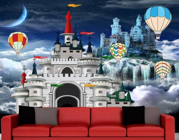 Costume 3D papel de parede Mural Castelo Fairytale Children's Room TV Sofá Sala de estar Quarto Wall Papers Decoração de Casa