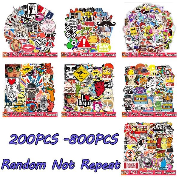 200-800PCS Raffreddare Vinile Impermeabile Adesivi Casuali Confezione per Bambini Adolescenti Adulti Bomba Bottiglia d'Acqua Custodia per Telefono Laptop Skateboard Bici Decalcomanie per Auto