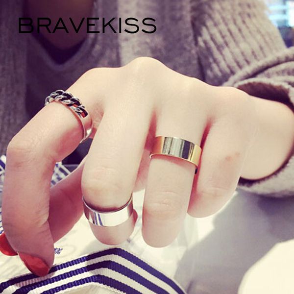 

bravekiss 3pcs/set geometric silver rings set for women fashion simple trendy finger ring korean personality jewelry gift pr0207