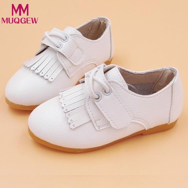 

casual leather children's shoes princess tassel style flat baby shoes for girls pink white cute kids boat shoe, Black;red