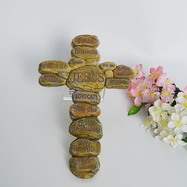 

christ jesus cross statue resin crafts ornaments christian supplies creative home cross wall hanging pet supplies home garden