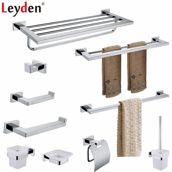 

leyden stainless steel suqare bathroom accessories chrome toilet paper holder robe hook towel bar towel ring bathroom hardware