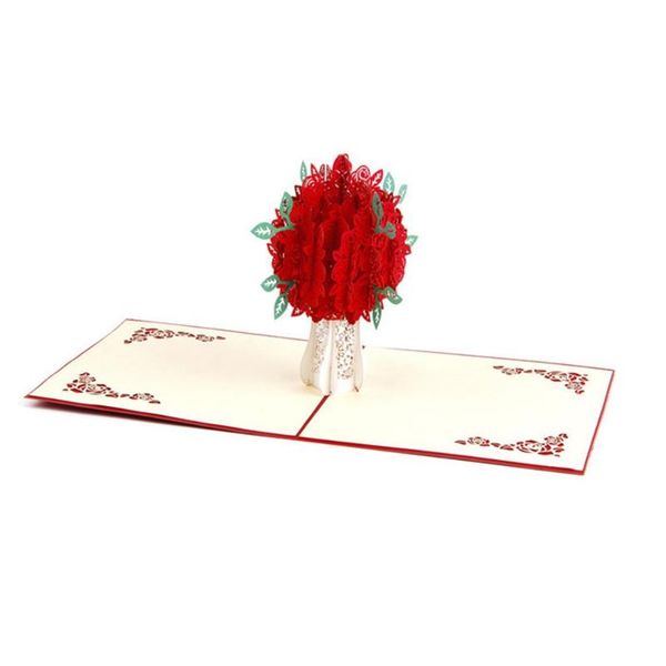 

букет роз up card 3d приветствие день день святого валентина открытки ручной работы подарочные romance карты цветок для матери