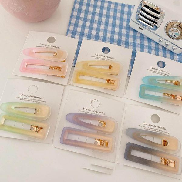 

ins sweet women hair clips 2pcs/set fashion girls designer hair clips hair accessories for women bb clip boutique barrettes, Slivery;white